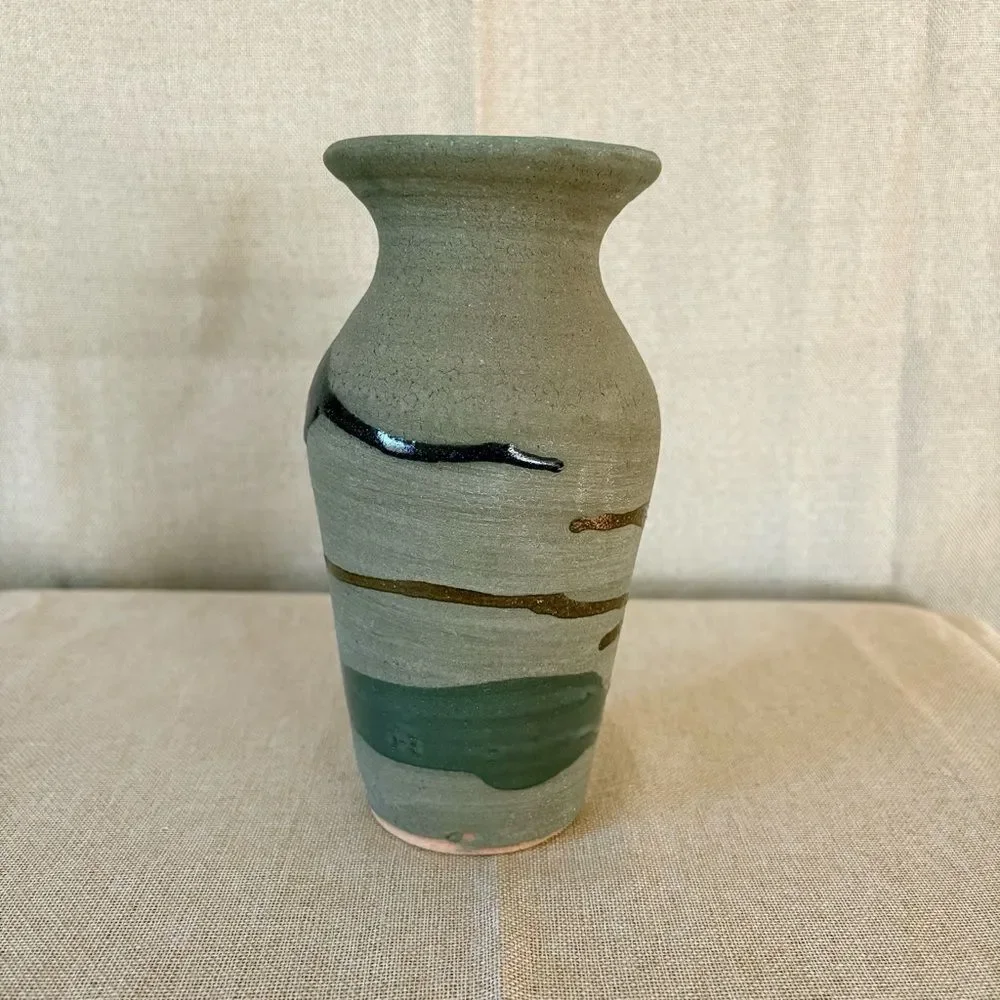 Vintage Handmade Dominican Republic Studio Pottery Vase Stoneware